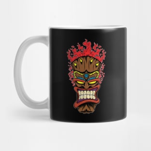 Tiki Mask with Red Fire Mug